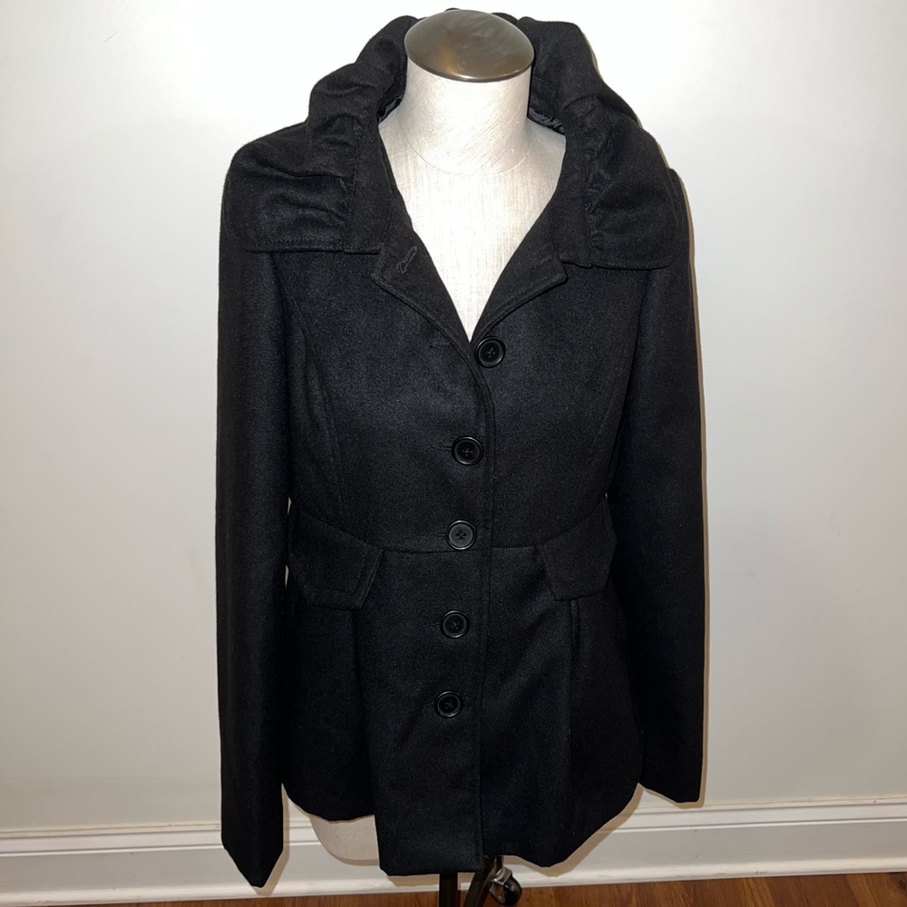 JACK. Black Button Peacoat Size Medium